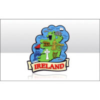 Ireland Map With Scroll Magnet Pvc